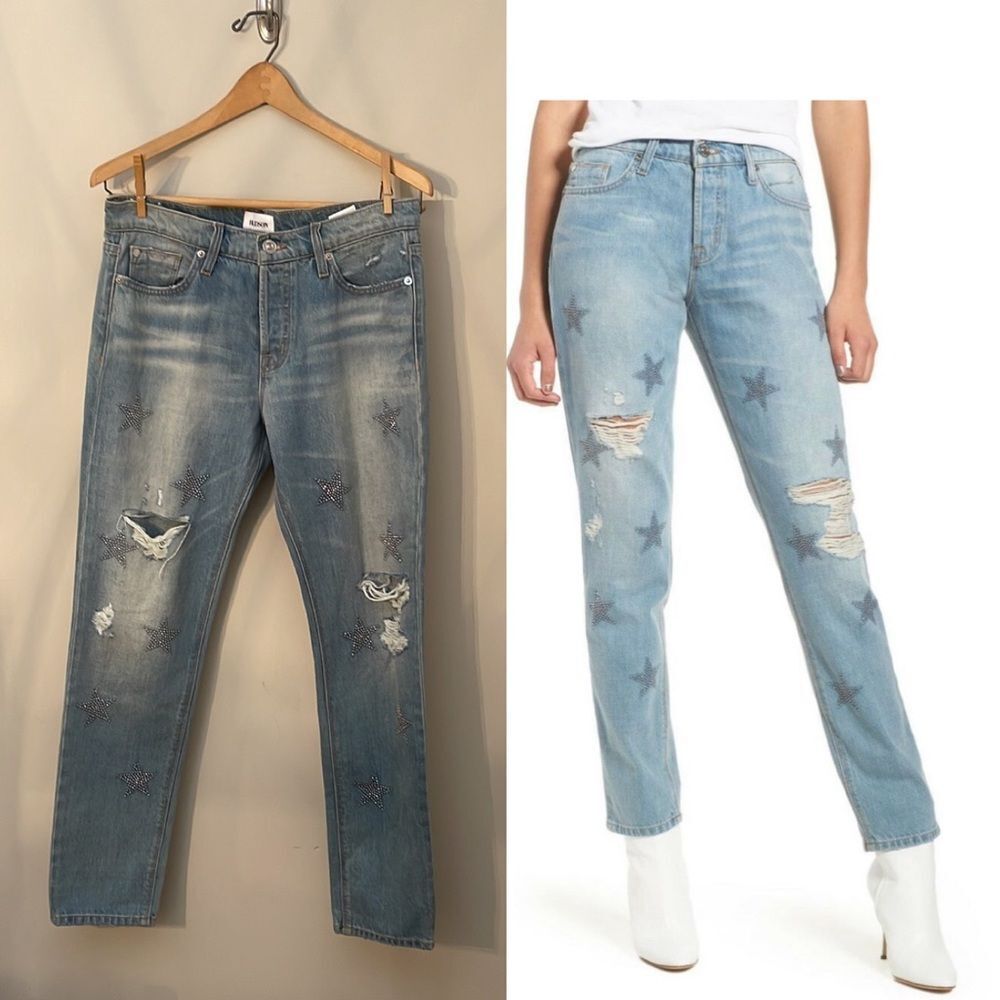 HUDSON Jeans Riley Crop Relaxed Straight Leg Jeans Amplify Size 27 NWT